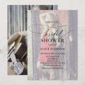 Chic Script Modern Photo Vrijgezellenfeest Kaart (Voorkant / Achterkant)