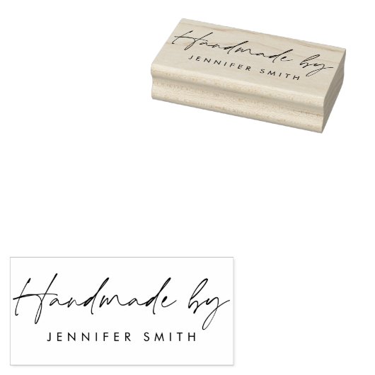 Chic Script Moderne Minimalistische Aangepaste "Ha Rubberstempel (Gestempeld)