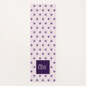 Chic Script Monogram Bloemen Blush Violet Gestreep Yogamat (Voorkant)
