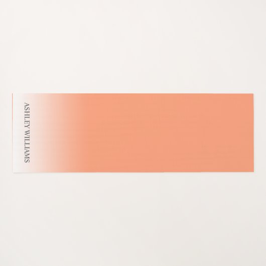 Chic Script Monogram Cantaloupe Oranje Ombre Yogamat (Achterkant (horizontaal))