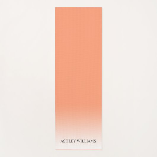 Chic Script Monogram Cantaloupe Oranje Ombre Yogamat (Voorkant)