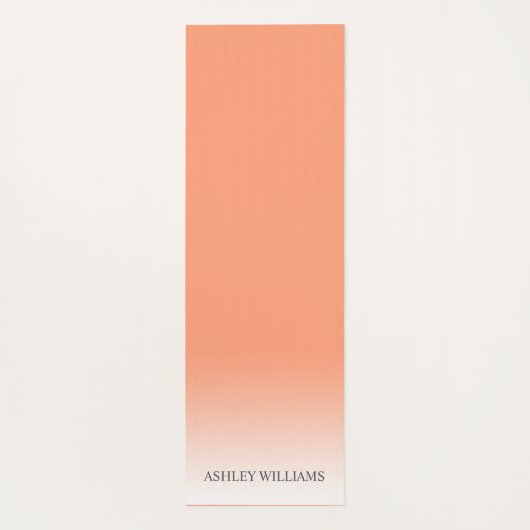 Chic Script Monogram Cantaloupe Oranje Ombre Yogamat (Achterkant)