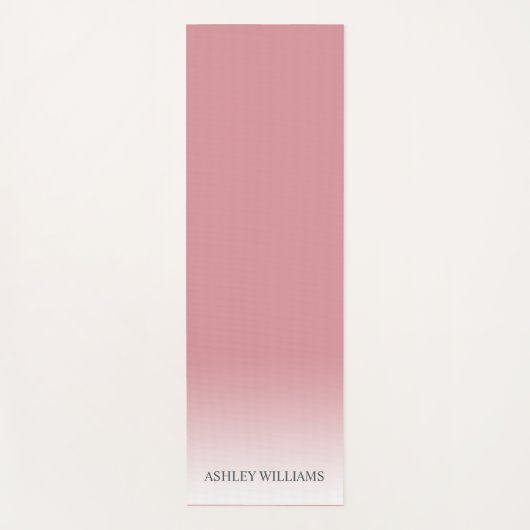 Chic Script Monogram Dusty Roos Pink Ombre Yogamat (Voorkant)