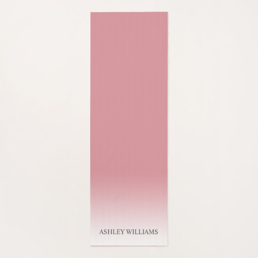 Chic Script Monogram Dusty Roos Pink Ombre Yogamat (Achterkant)