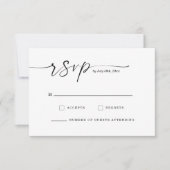 Chic Script Monogram Huwelijksreactiekaart Save The Date (Voorkant)