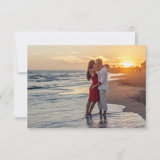 Chic Script Monogram Huwelijksreactiekaart Save The Date (Achterkant)