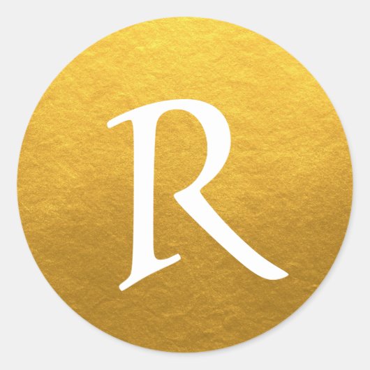 Chic Script Monogram Initial Gouden Label (Voorkant)