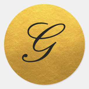 Chic Script Monogram Initial Gouden Label