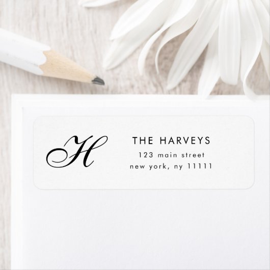 Chic Script Monogram Return Address Label (Insitu)