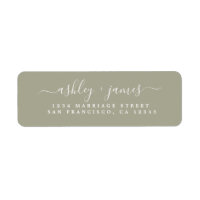 Chic Script Moss Gray Wedding Return Address