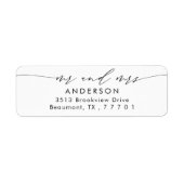 Chic Script Mr & Mrs Return Address Label (Voorkant)
