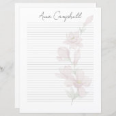 Chic Script Name Custom Monogram Writing Paper (Voorkant / Achterkant)