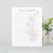 Chic Script Name Custom Monogram Writing Paper (Staand voorkant)