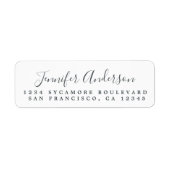 Chic Script Name Monogram Return-adres Etiket (Voorkant)