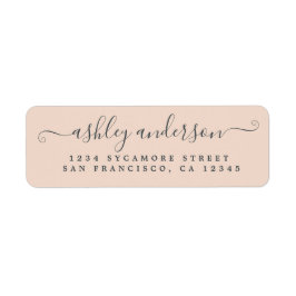 Chic Script Name Pastel Pink Return-adres Etiket