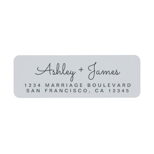 Chic Script Names Weddenrenadreslabel Etiket (Voorkant)