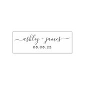 Chic Script Names Wedding Date Zelfinktende Stempel (Design)