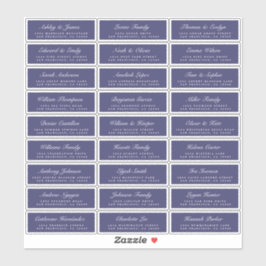 Chic Script Navy Blauwe Huwelijks Gast Adres Label