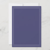 Chic Script Navy Blue Trouwkaart Kaart (Achterkant)