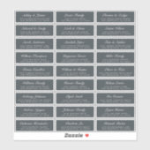 Chic Script Off-Black Wedding Guest Adresetiketten Sticker (Vel)
