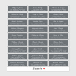 Chic Script Off-Black Wedding Guest Adresetiketten Sticker