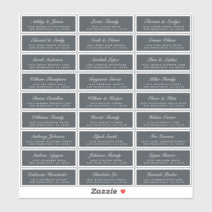 Chic Script Off-Black Wedding Guest Adresetiketten Sticker