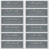 Chic Script Off-Black Wedding Guest Adresetiketten Sticker (Voorkant)