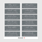 Chic Script Off-Black Wedding Guest Adresetiketten Sticker (Vel)