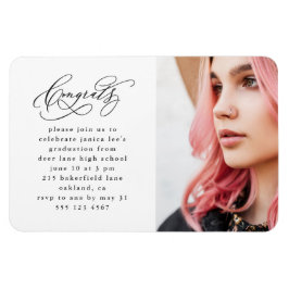 Chic Script One Photo Graduparty Magneet