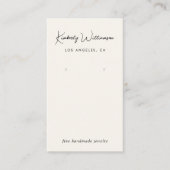 Chic Script Oorbel Crème Sieraden Display Kaart Visitekaartje (Voorkant)