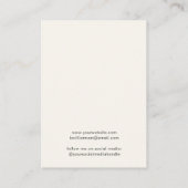 Chic Script Oorbel Crème Sieraden Display Kaart Visitekaartje (Achterkant)