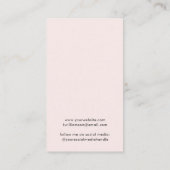 Chic Script Oorbel Roze Sieraden Display Kaart Visitekaartje (Achterkant)
