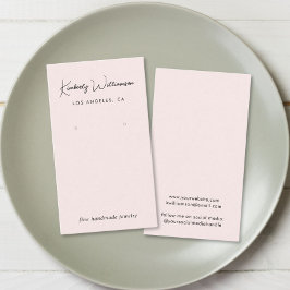 Chic Script Oorbel Roze Sieraden Display Kaart Visitekaartje