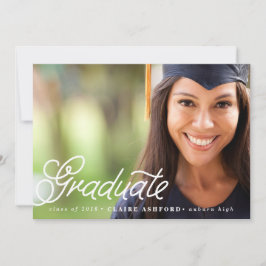 Chic Script Overlay Afstuderen foto-uitnodiging Kaart