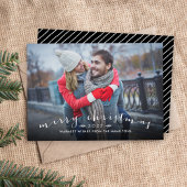 Chic Script Overlay-kerstfotokaart Feestdagenkaart