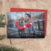 Chic Script Overlay-kerstfotokaart Feestdagenkaart