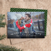 Chic Script Overlay-kerstfotokaart Feestdagenkaart