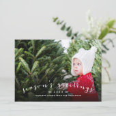 Chic Script Overlay Kerstkaart Foto Kaart (Staand voorkant)