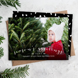 Chic Script Overlay Kerstkaart Foto Kaart