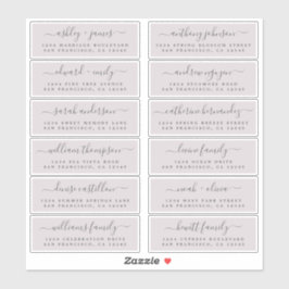 Chic Script Paarse Huwelijks Gast Adres Labels