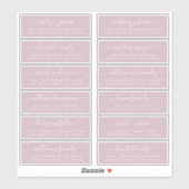 Chic Script Paarse Huwelijksgast Adreslabels Sticker (Vel)