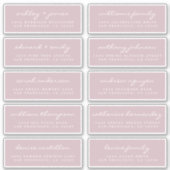 Chic Script Paarse Wedding Guest Adresetiketten Sticker (Voorkant)