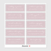 Chic Script Paarse Wedding Guest Adresetiketten Sticker (Vel)