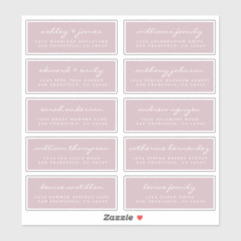 Chic Script Paarse Wedding Guest Adresetiketten Sticker