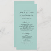 Chic Script Pastel Blue Simple Minimal Wedding Programmakaart (Voorkant / Achterkant)