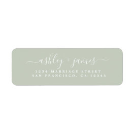 Chic Script Pastel Green Wedding Return-adres Etiket