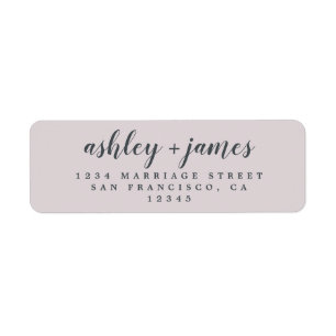 Chic Script Pastel Paars Wedding Return Address Etiket