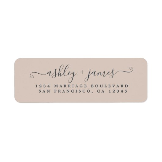 Chic Script Pastel Paars Wedding Return Address Etiket (Voorkant)