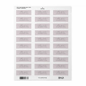 Chic Script Pastel Paarse Huwelijks Retouradres Etiket (Full Sheet)