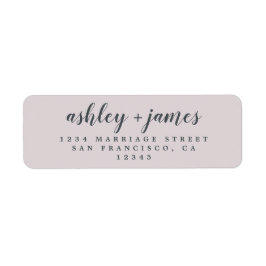 Chic Script Pastel Paarse Huwelijks Retouradres Etiket